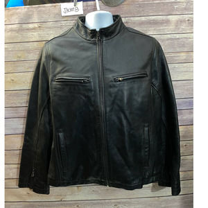 VTG Sonoma Men’s Black Leather Jacket Sz Medium Heavy Duty But Very Soft